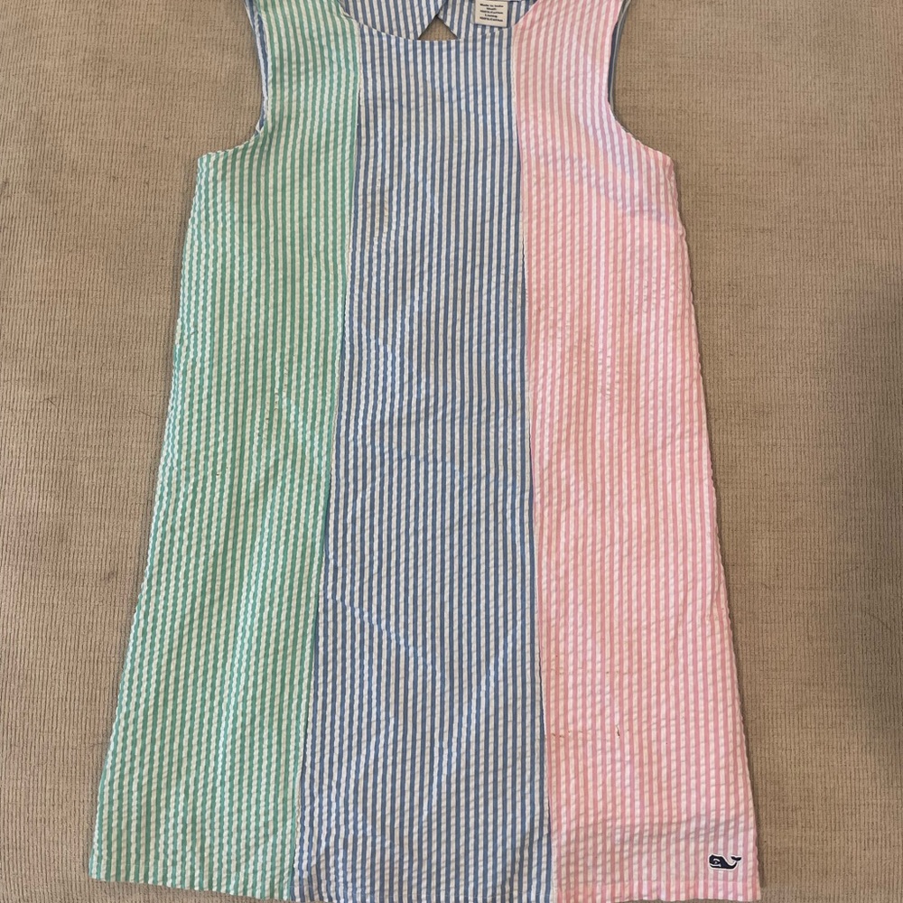 Girls Vineyard Vines Pastel Seersucker Dress - Size 7